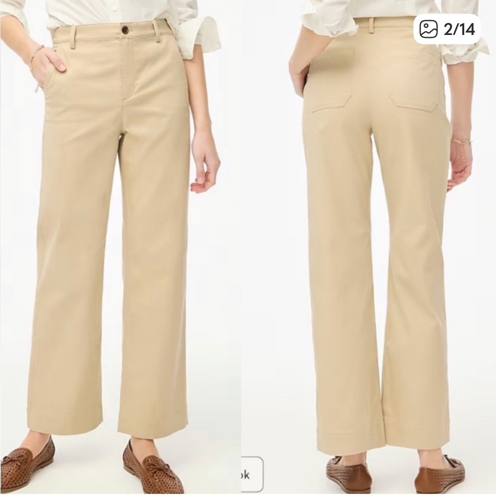 J. Crew Wide Leg Pants in Beige